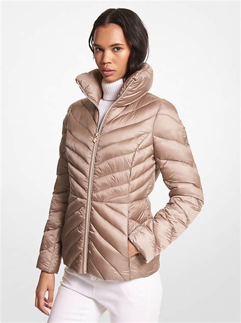 quilted nylon packable puffer coat michael kors|michael kors packable down fill.